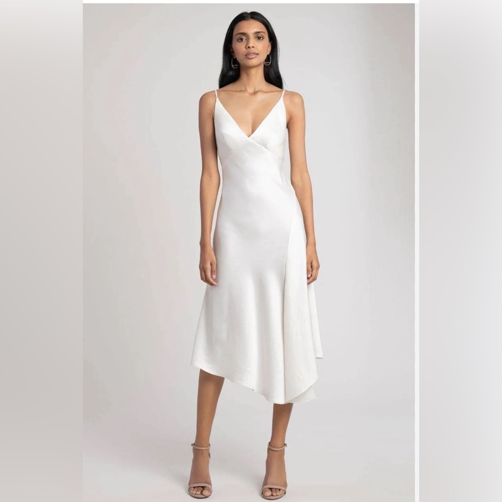 Jenny Yoo White Midi Dress